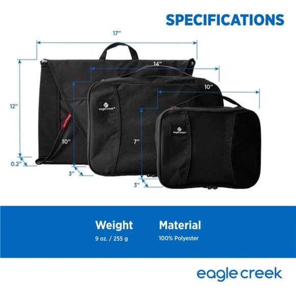 Starter Set of 3 Packing Cubes for Travel-Durable Travel Suitcase Organizer Bags - Picture 7 of 8